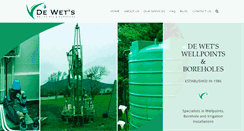 Desktop Screenshot of dewetsboreholes.co.za